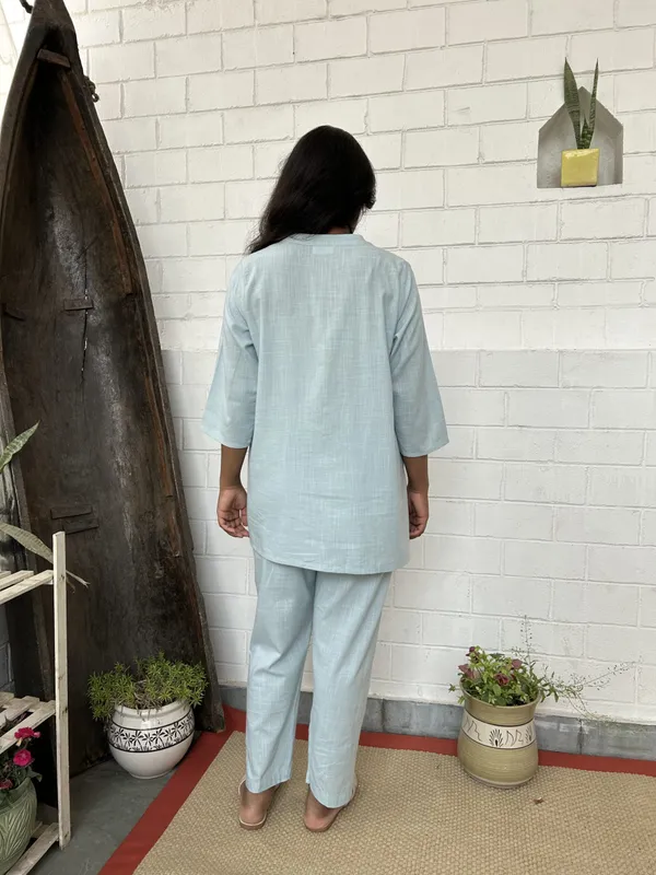 Sky_Blue_Kantha_Embroidered_Short_Cotton_Co-ord_-_XXL