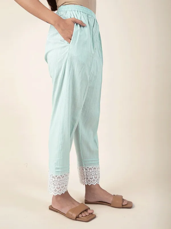 Sea_Green_Cotton_Kurta_Paired_With_Matching_Pant_-_XXL
