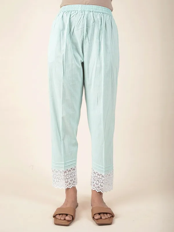 Sea_Green_Cotton_Kurta_Paired_With_Matching_Pant_-_XXL