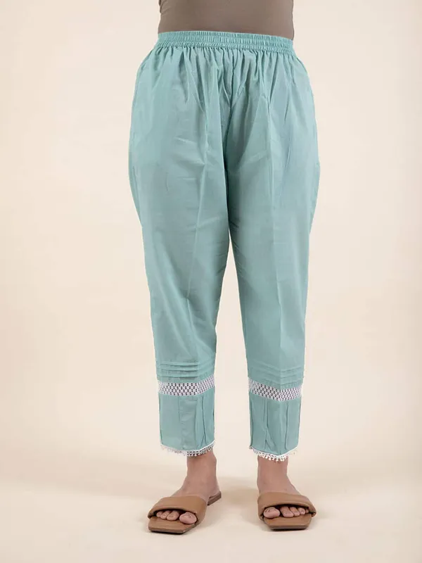Firozi_Embroidered_Cotton_Dobby_Kurta_Paired_With_Matching_Pant_-_XXL