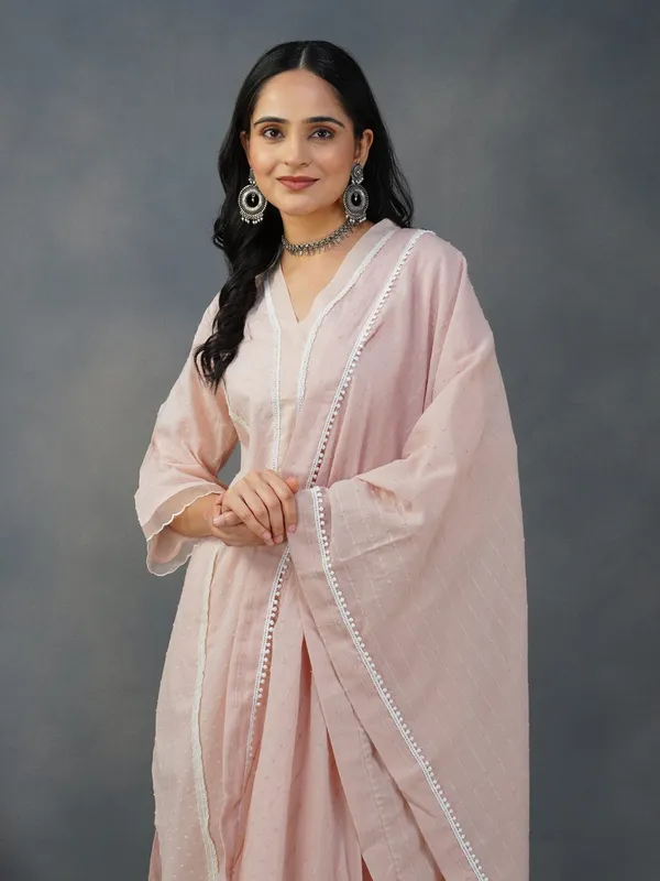 Pink_Embroidered_Cotton_Dobby_Kurta_With_Matching_Pant_And_Dupatta_-_XXL