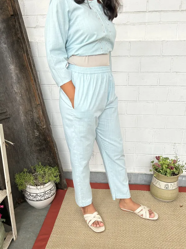 Sky_Blue_Kantha_Embroidered_Short_Cotton_Co-ord_-_XXL