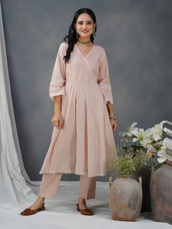Gold_Pink_Embroidered_Cotton_Kurta_Paired_With_Matching_Pant_-_XXL