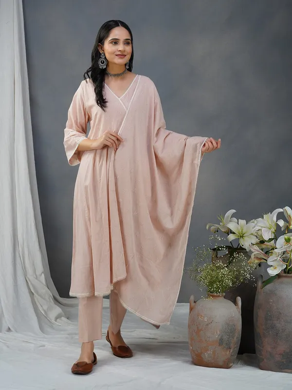 Gold_Pink_Embroidered_Cotton_Anarkali_Kurta_With_Matching_Pant_And_Dupatta_-_XXL