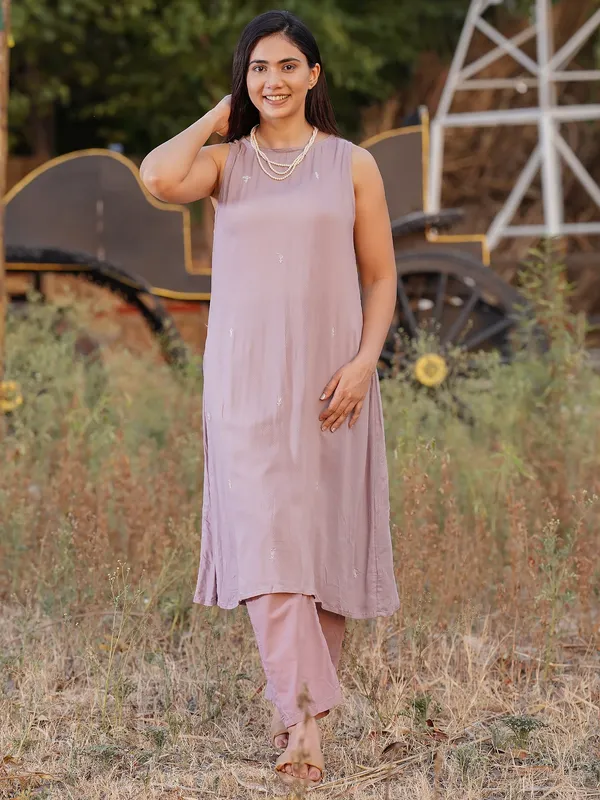 Mauve_Embroidered_Modal_Dobby_Jacket_with_Inner_and_Cotton_Pant_-_Set_of_2_-_XXL