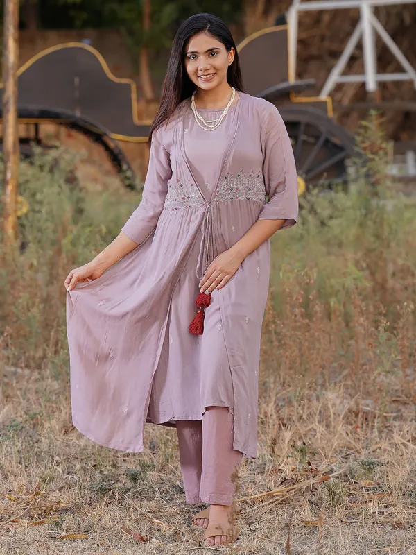 Mauve_Embroidered_Modal_Dobby_Jacket_with_Inner_and_Cotton_Pant_-_Set_of_2_-_XXL