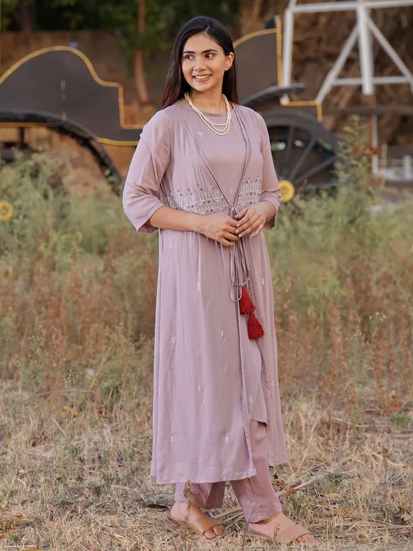 Mauve_Embroidered_Modal_Dobby_Jacket_with_Inner_and_Cotton_Pant_-_Set_of_2_-_XXL