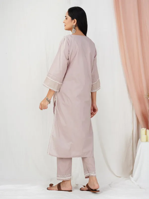 Taupe_Embroidered_Cotton_kurta_Paired_With_Matching_Pant_-_XXL