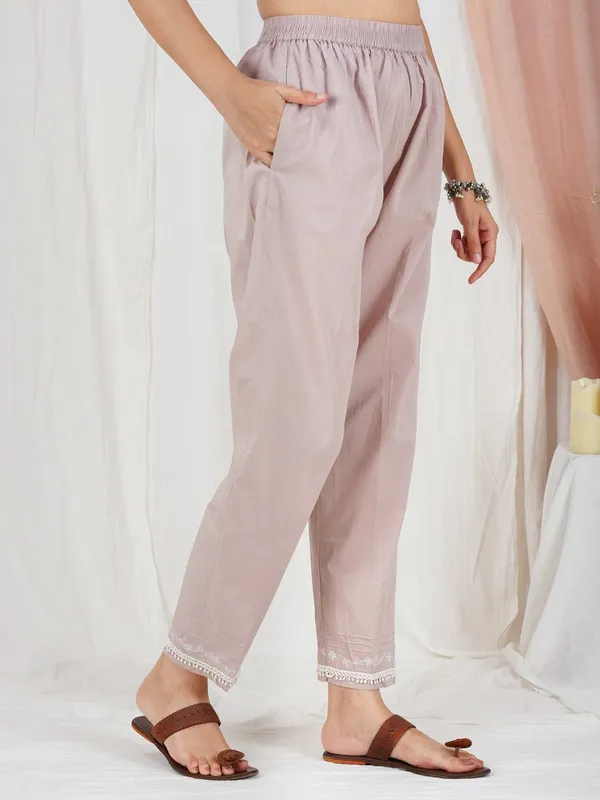 Taupe_Cotton_Kurta_With_Matching_Pant_And_Dupatta_-_XXL