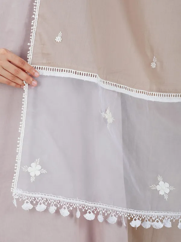 Taupe_Cotton_Kurta_With_Matching_Pant_And_Dupatta_-_XXL
