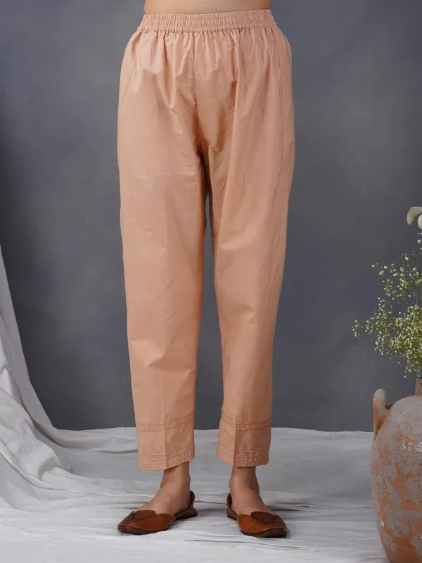 Peach_Embroidered_Cotton_Silk_Anarkali_Kurta_With_Matching_Pant_And_Dupatta_-_XXL