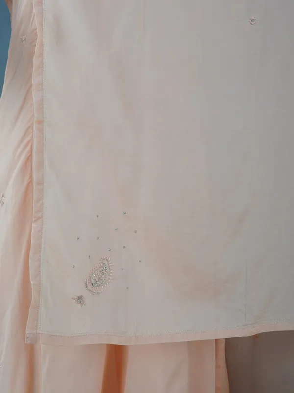 Peach_Embroidered_Cotton_Silk_Anarkali_Kurta_With_Matching_Pant_And_Dupatta_-_XXL