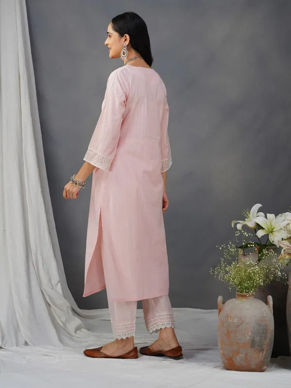 Pink_Embroidered_Cotton_Kurta_Paired_With_Matching_Pant_-_XXL