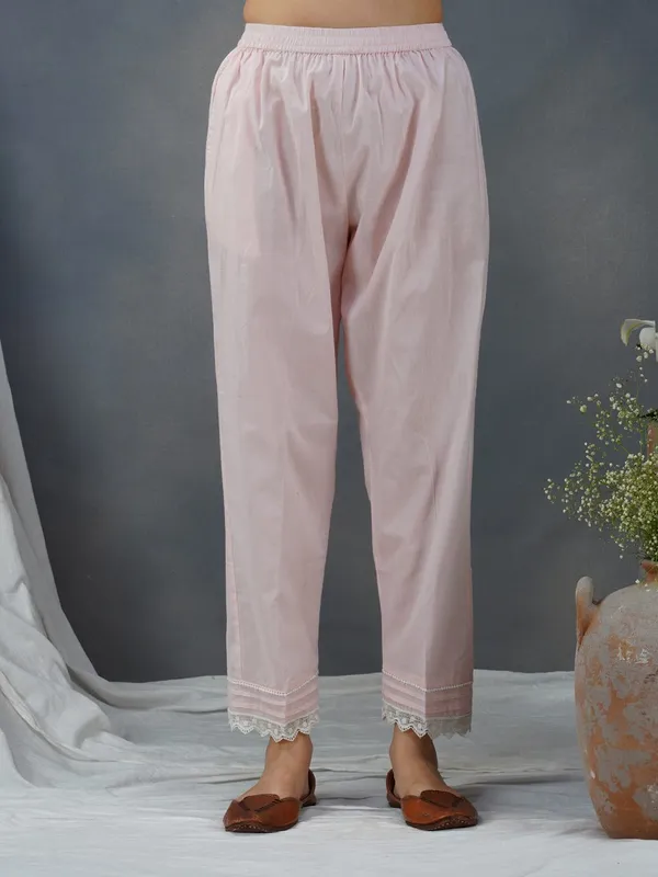 Pink_Embroidered_Cotton_Kurta_Paired_With_Matching_Pant_-_XXL