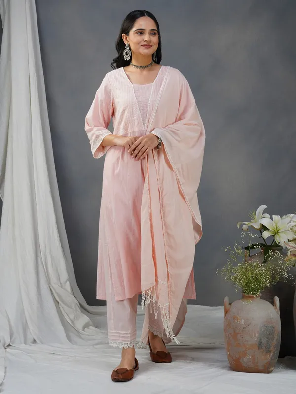 Pink_Embroidered_Cotton_Kurta_With_Matching_Pant_And_Dupatta_-_XXL