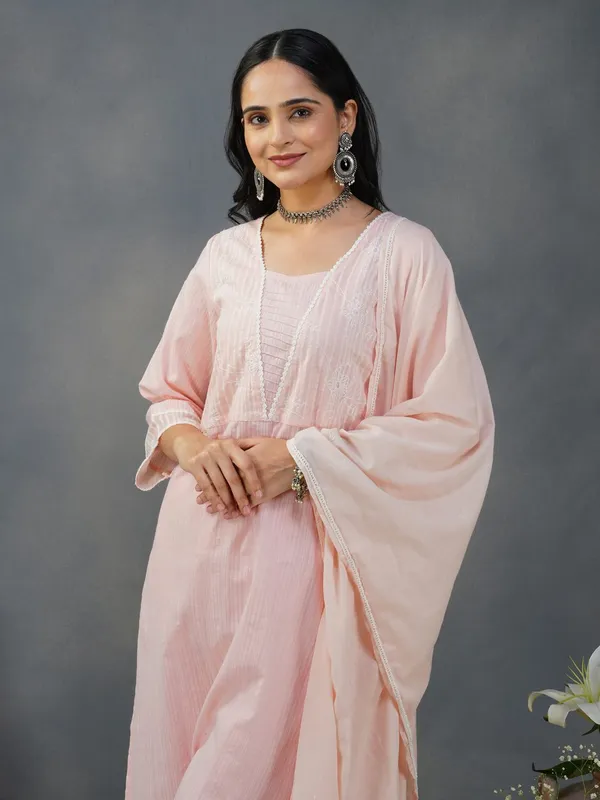 Pink_Embroidered_Cotton_Kurta_With_Matching_Pant_And_Dupatta_-_XXL