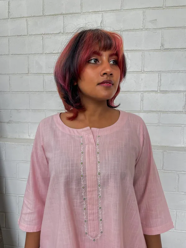 Pink_Embroidered_Short_Cotton_Co-ord_-_XXL