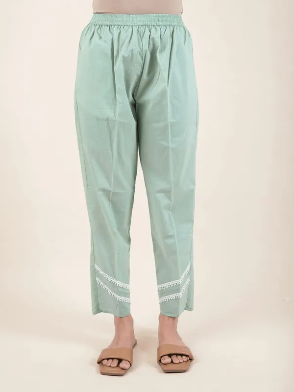 Green_Embroidered_Cotton_Kurta_Paired_With_Matching_Pant_-_XXL