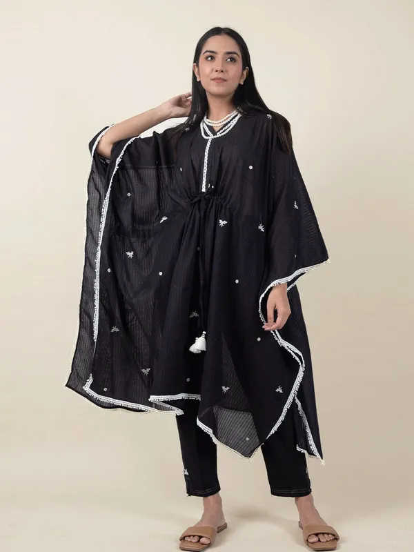 Black_Cotton_Kaftan_with_Belt_-_XXL