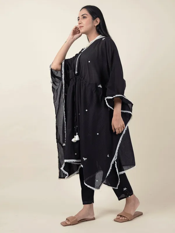 Black_Cotton_Kaftan_with_Belt_-_XXL