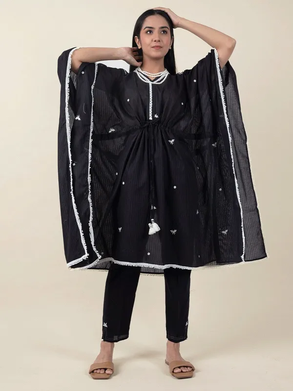 Black_Cotton_Kaftan_with_Belt_-_XXL