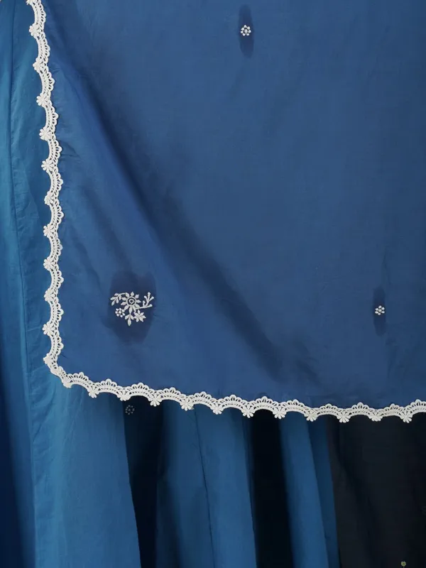 Blue_Embroidered_Cotton_Anarkali_Kurta_With_Matching_Pant_And_Dupatta_-_XXL