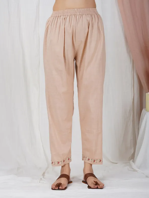 Gold_Pink_Tribal_Embroidered_cotton_Kurta_Paired_With_Matching_Pant_-_XXL