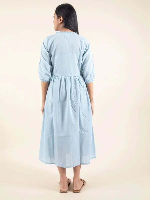 Blue_Embroidered_Cotton_Dress_-_XXL