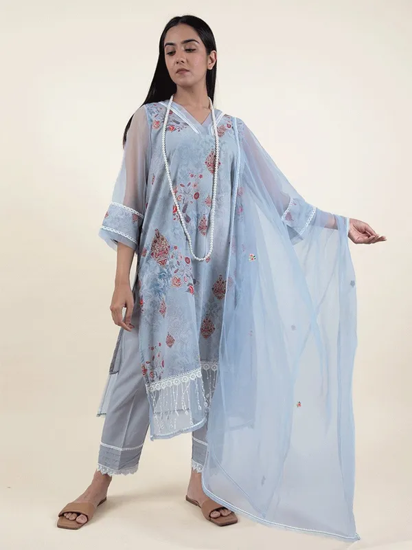 Grey_Digital_print_Cotton_kurta_With_Matching_Pant_And_Dupatta_-_XXL