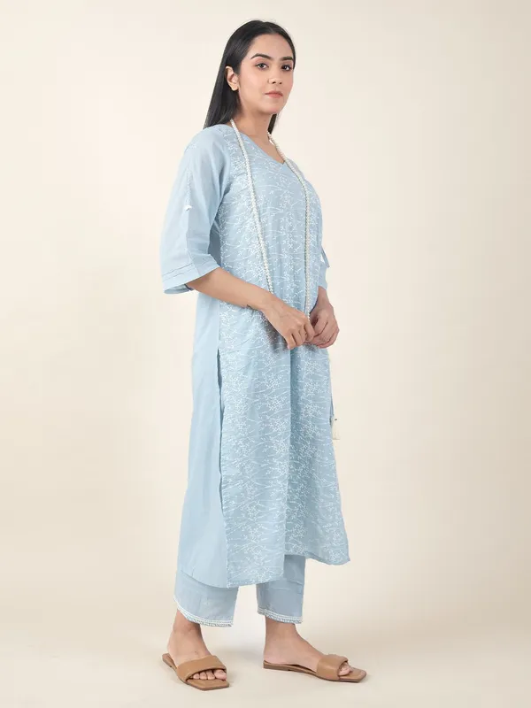 Sky_Blue_Embroidered_Cotton_Angrakha_Paired_With_Matching_Pant_-_XXL