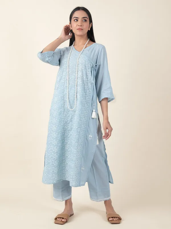 Sky_Blue_Embroidered_Cotton_Angrakha__With_Matching_Pant_And_Dupatta_-_XXL