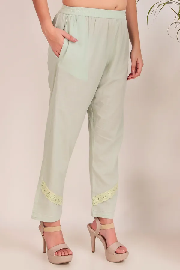 Lemon_Yellow_Cotton_Kurta_With_Lace_Work_And_Matching_Pants_-_XXL