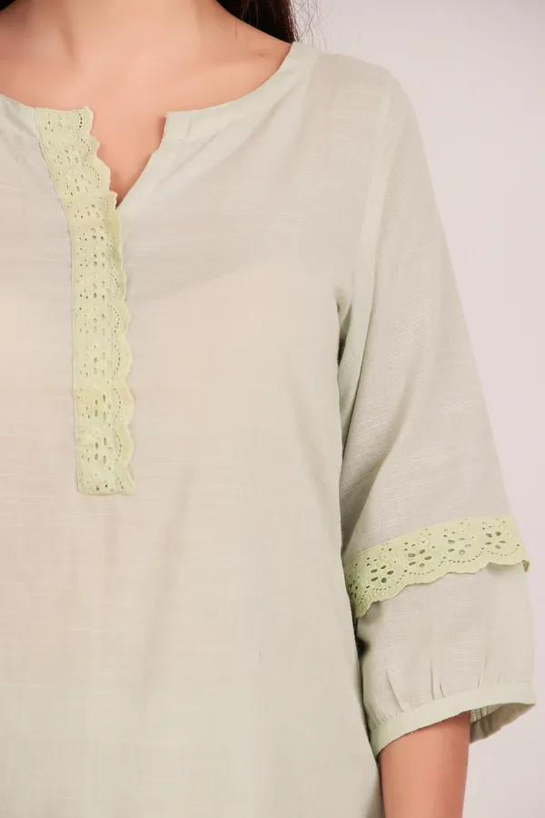Lemon_Kurta_Cotton_Set_with_Lace_work_Detailing_(Set_of_3)_-_XXL