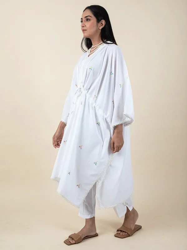 White_Embroidered_Cotton_Kaftan_with_Belt_-_XXL