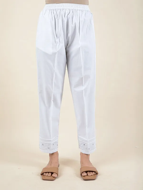 White_Cotton_Embroidered_Kurta_With_Matching_Pant_And_Dupatta