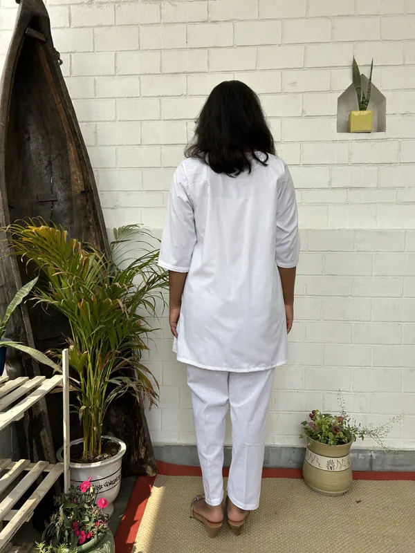 White_Embroidered_Short_Cotton_Co-ord_-_XXL
