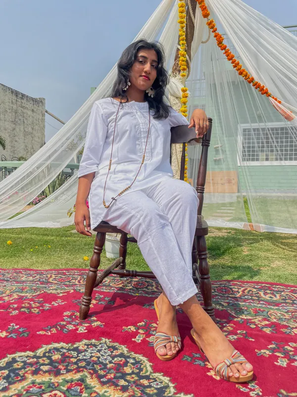 White_Embroidered_Short_Cotton_Co-ord_-_XXL