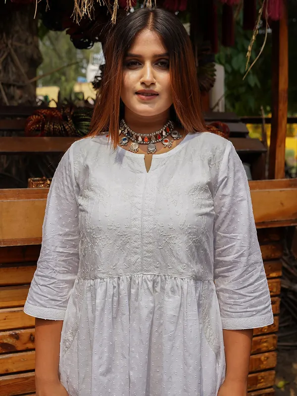 White_Embroidered_Cotton_Anarkali_Kurta_with_Cotton_Pant_-_Set_of_2_-_XXL
