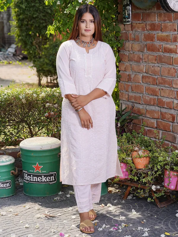 Pink_Heavy_Embroidered_Premium_Cotton_Kurta_with_Embroidered_Pant_-_Set_of_2_-_XXL