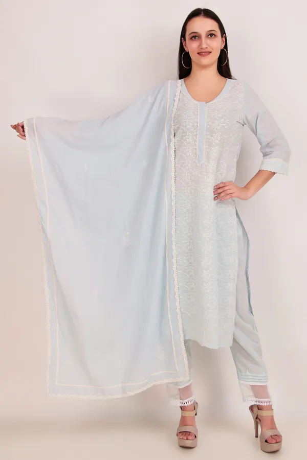 Sky_Blue_Full_Embroidered_Cotton_Kurta_Set_(Set_of_3)_-_XXL