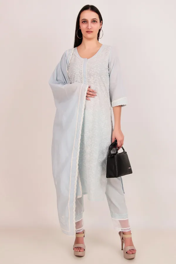 Sky_Blue_Full_Embroidered_Cotton_Kurta_Set_(Set_of_3)_-_XXL
