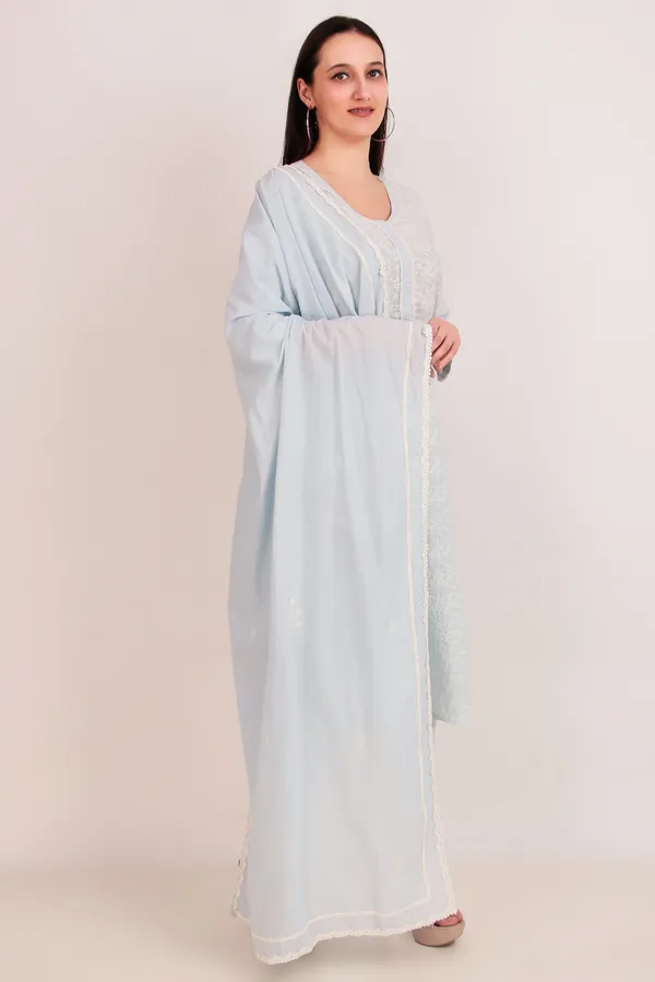 Sky_Blue_Full_Embroidered_Cotton_Kurta_Set_(Set_of_3)_-_XXL
