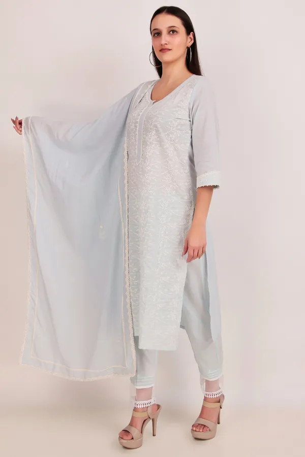 Sky_Blue_Full_Embroidered_Cotton_Kurta_Set_(Set_of_3)_-_XXL