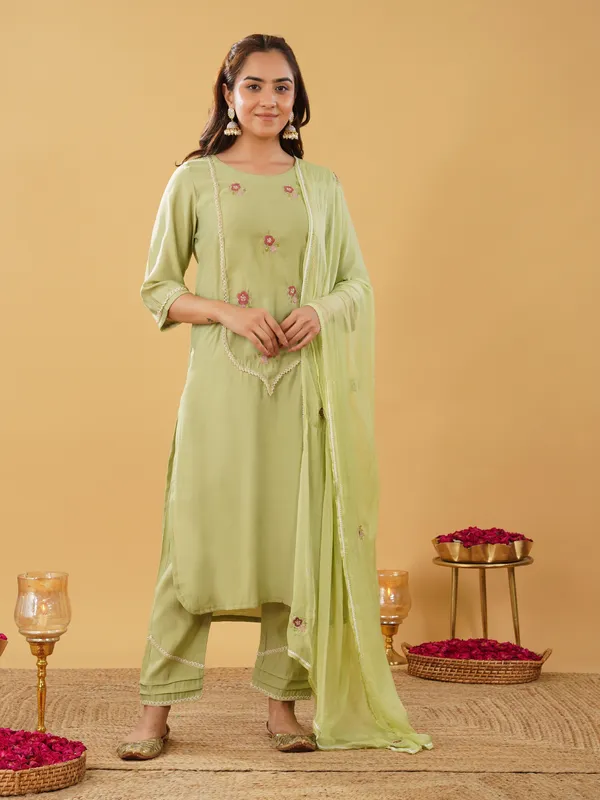 Light_Green_Embroidered_Silk_Blend_Kurta_with_Pant_and_Dupatta(Set_of_3)