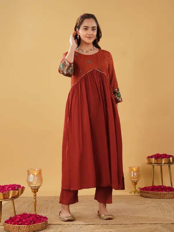 Rust_Red_Anarkali_with_Pant_and_Gorgeous_Chiffon_Dupatta(set_of_2)