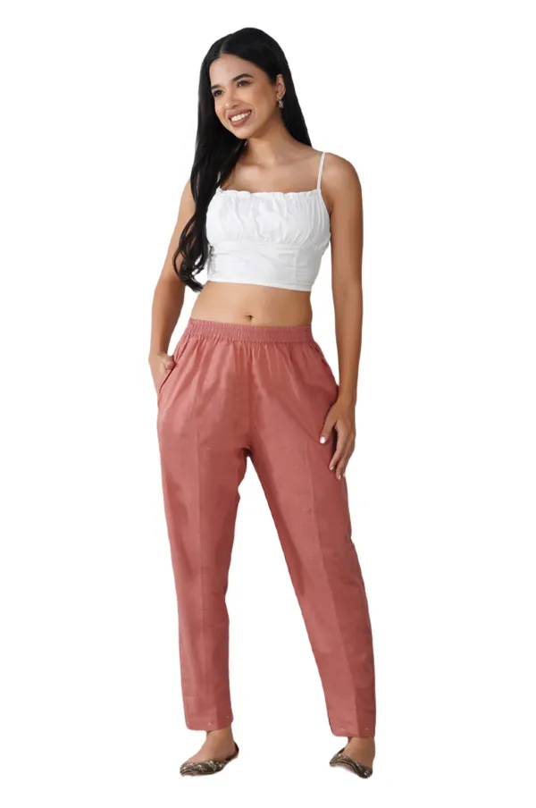 Rust_Red_Cotton_Relaxed_Straight_Embroidered_Trouser_For_Women