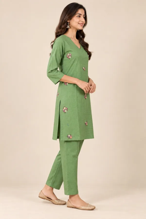 Green_Embroidered_Motif_Kurta_set