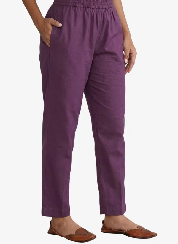Purple_Cotton_Comfort_Fit_High-rise_Formal_Trouser_For_Women