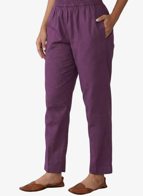 Purple_Cotton_Comfort_Fit_High-rise_Formal_Trouser_For_Women