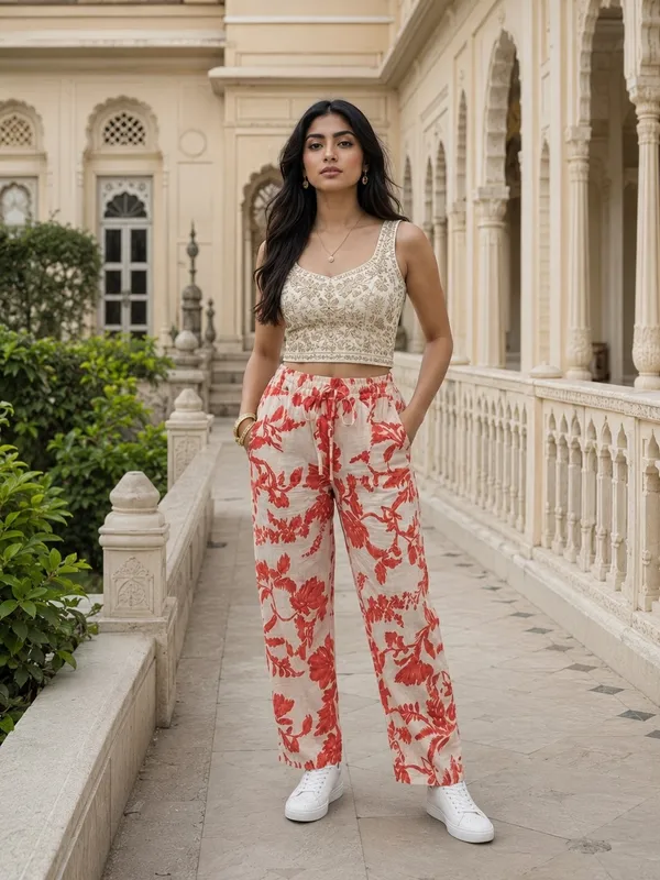 Women_Frilled_High-Rise_Wrinkle_Free_Flared_Trousers